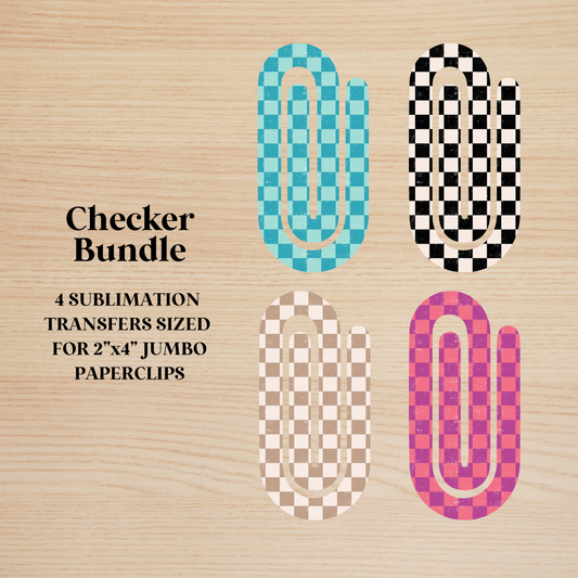 Checker Bundle Jumbo Paperclip Sublimation Transfer