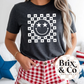Patriotic Checker Happy Face Single Color
