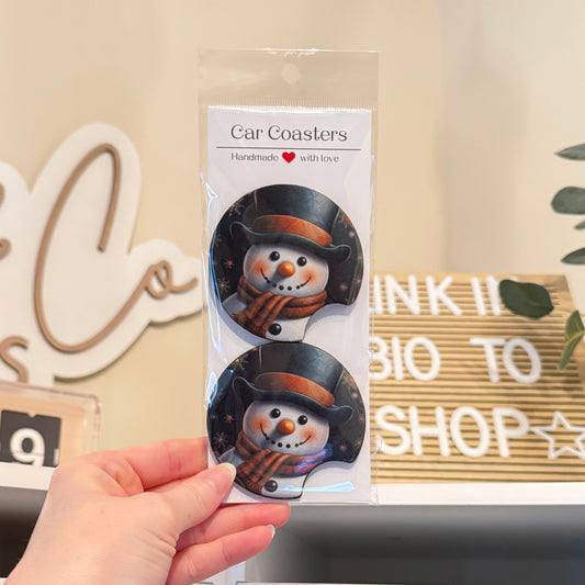 Snowman Car Coasters