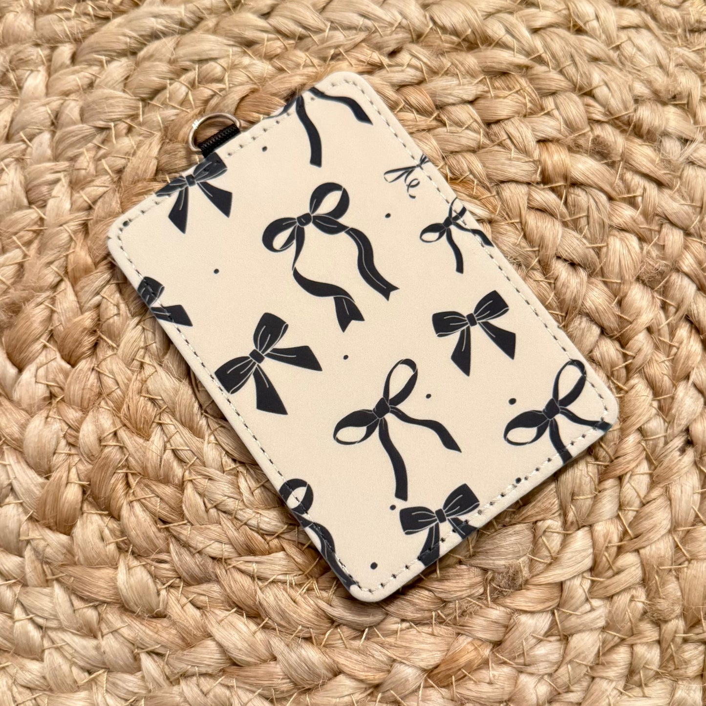 Black Bows ID Badge Holder