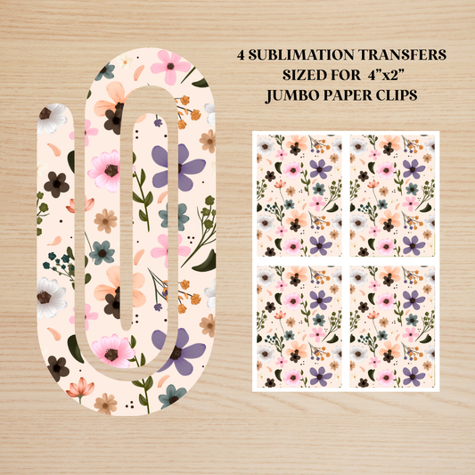 Wildflowers Jumbo Paperclip Sublimation Transfer