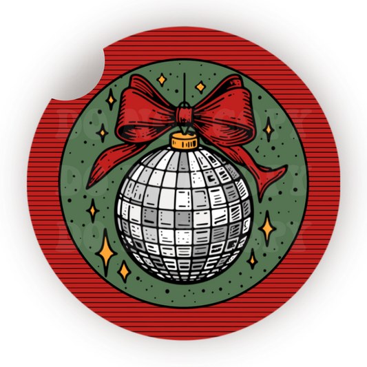 Disco Christmas Ornament Car Coaster Sublimation Transfer (Set of 2)