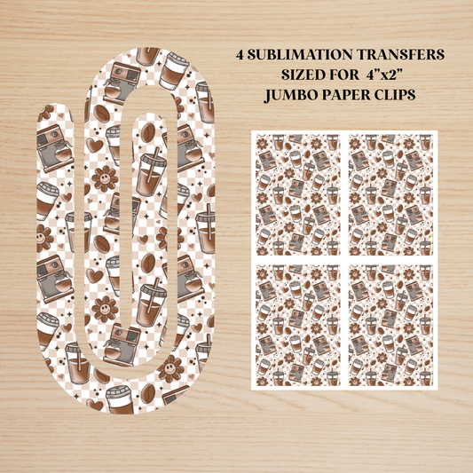 Coffee Shop Jumbo Paperclip Sublimation Transfer