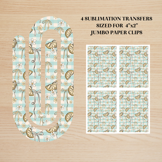 Coquette Lemons Jumbo Paperclip Sublimation Transfer