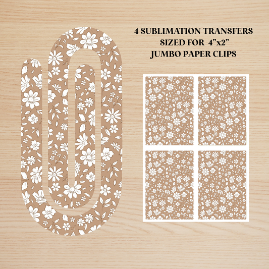 Boho Floral Jumbo Paperclip Sublimation Transfer