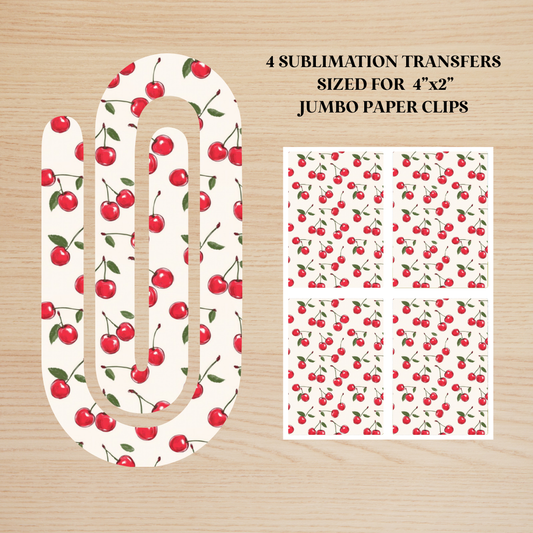Cherries Jumbo Paperclip Sublimation Transfer