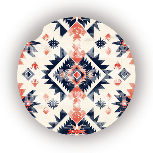 Aztec Print Car Coaster Sublimation Transfer (Set of 2)