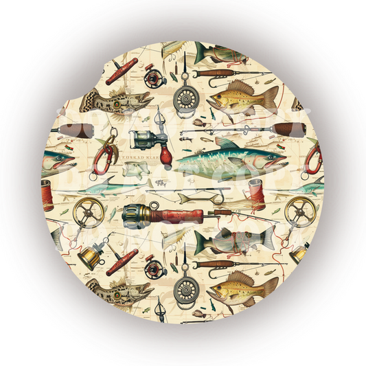 Fishing Car Coaster Sublimation Transfer (Set of 2)