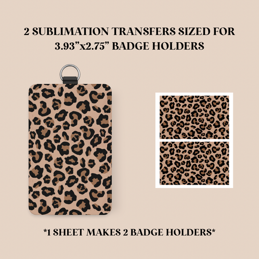 Leopard Print Badge Holder Sublimation Transfer