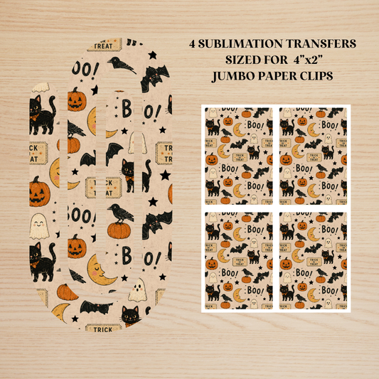 Vintage Halloween Jumbo Paperclip Sublimation Transfer