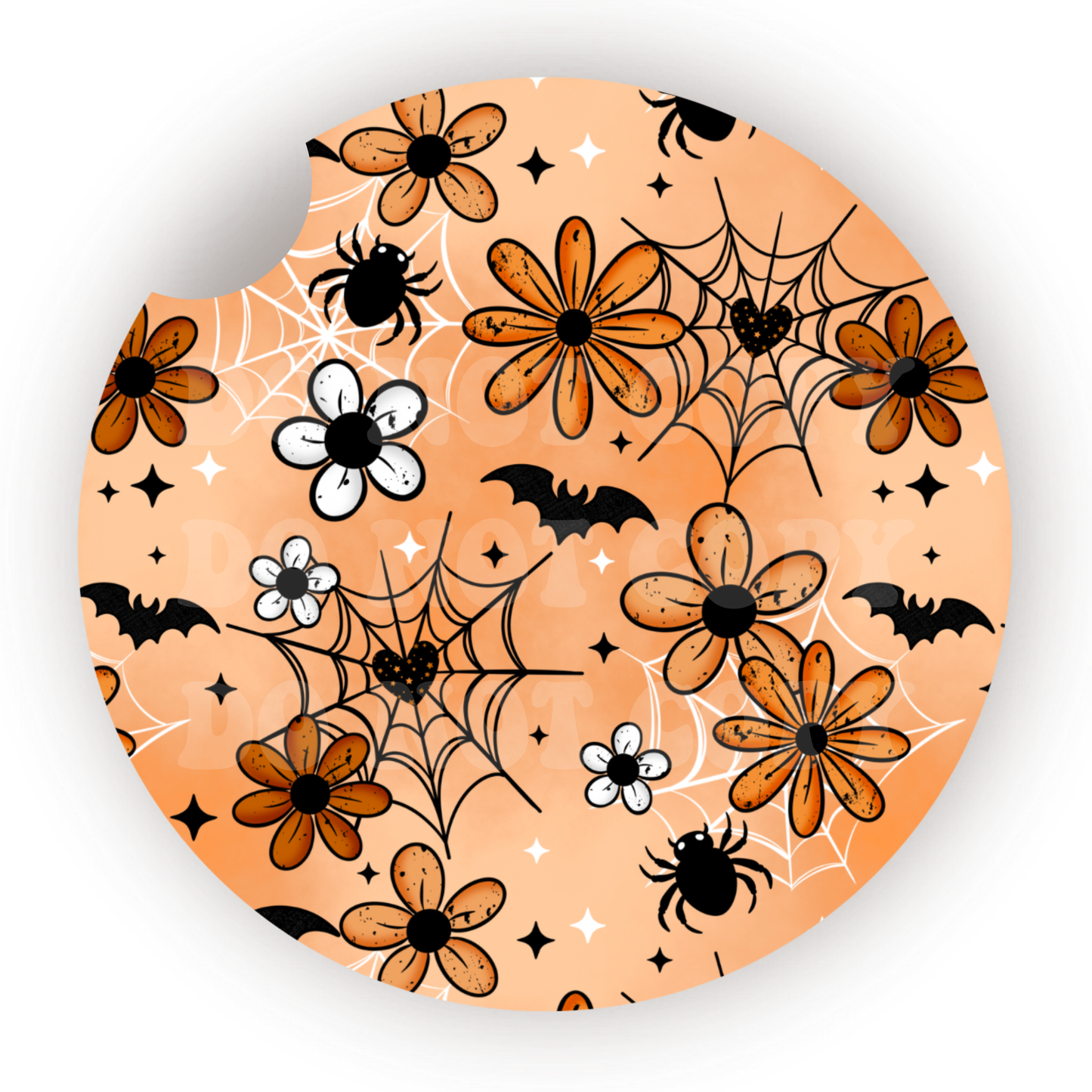 Spooky Floral Car Coaster Sublimation Transfer (Set of 2)