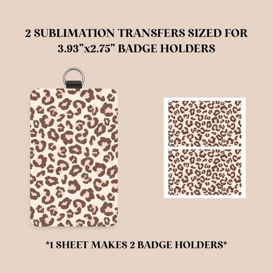 Neutral Leopard Badge Holder Sublimation Transfer