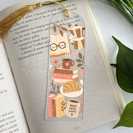 Books & Coffee UVDTF Bookmark